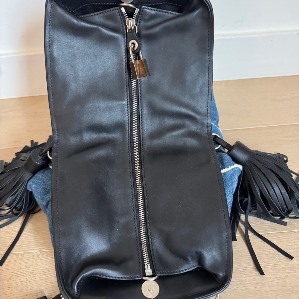 Rare Sonia Rykiel denim & leather bag - Picture 3 of 4